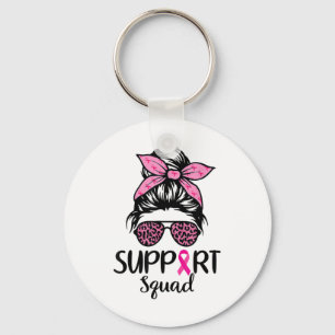 Llavero Apoyo a Squad Messy Bun Pink Breaking Cancer Aware