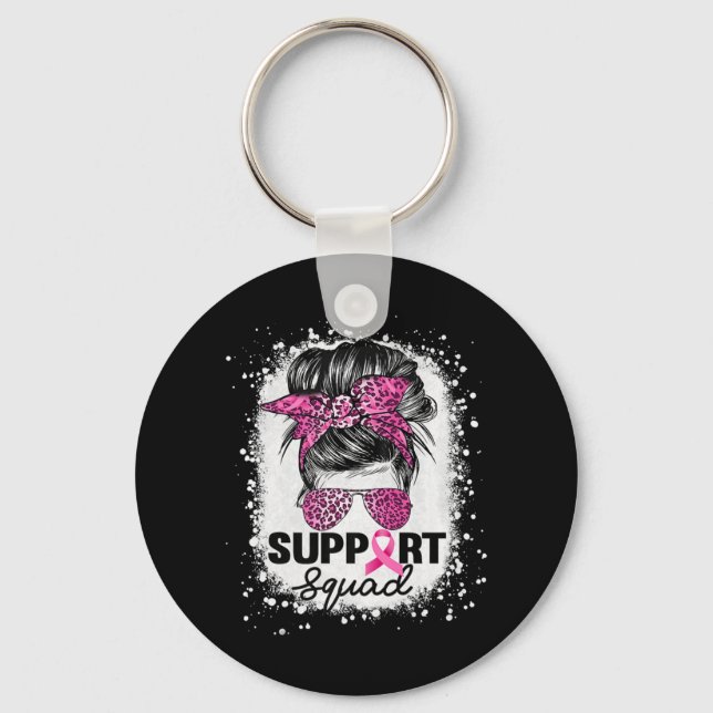 Llavero Apoyo a Squad Messy Bun Pink Breaking Cancer Aware (Anverso)