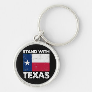 Llavero Apoyo a Texas Me quedo con Texas bandera Texan