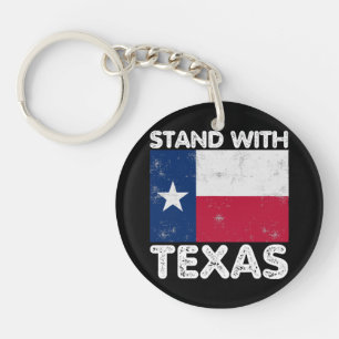 Llavero Apoyo a Texas Me quedo con Texas bandera Texan