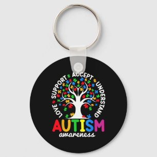 Llavero Apoyo al amor Acepta Comprender el autismo del árb