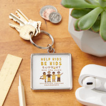 apoyo al cáncer infantil para la curación Keychain