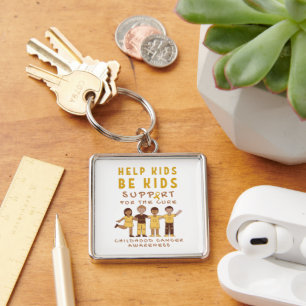 Llavero apoyo al cáncer infantil para la curación Keychain