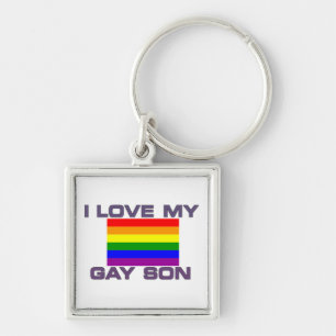 Llavero Apoyo gay Me encanta mi hijo gay bandera arcoíris