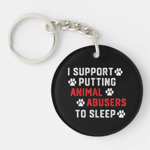 Llavero Apoyo que los abusadores de animales se duerman Fu
