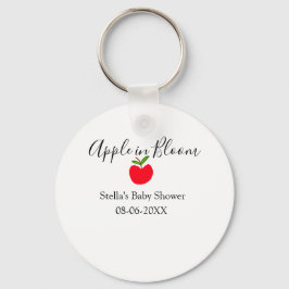 Llavero Apple in bloom baby shower red apple name date