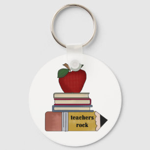 Llavero Apple, libros, roca de los profesores del lápiz
