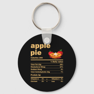 Llavero Apple Pie Nutrition Hechos Divertido Día de Acción