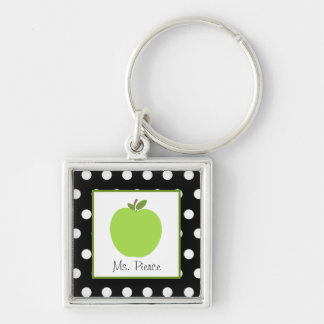 Llavero Apple verde/negro con los lunares blancos