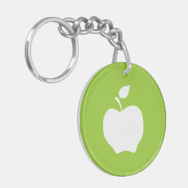 Llavero Apple verde y blanco