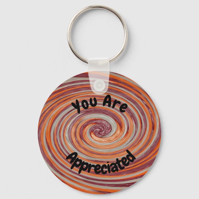 Llavero Apreciación de Empleados Groovy Swirl Bright Compa (Anverso)