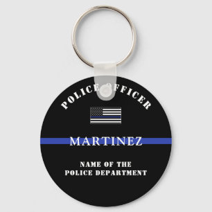 Llavero Apreciación del personalizado Thin Blue Line Polic