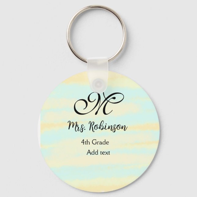 Llavero apreciación del profesor de acuarcolía azul amaril (Anverso)