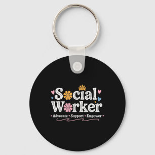 Llavero Apreciación del trabajador social Flor Mes de trab
