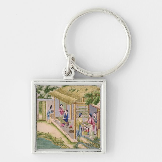 Llavero Aprendizaje sobre gusanos de seda (Frente)