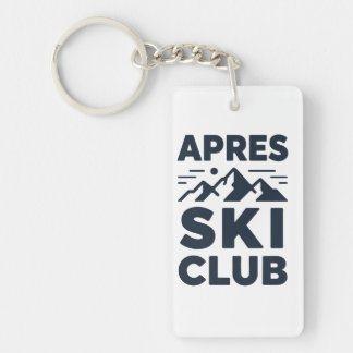 Llavero Apres Ski Club Logo de Montaña - Hombres de Invier