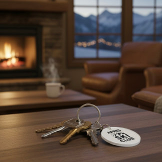 Llavero Apres Ski Club Logo de Montaña - Hombres de Invier