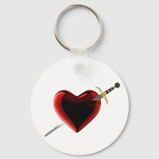 Llavero Apuñalado En La Cadena De La Llave Del Corazón