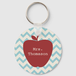 Llavero Aqua Chevron Maestra de Manzana Roja