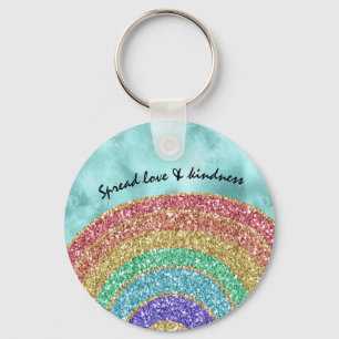 Llavero Aqua Purpurina Sparkle Gold Rainbow