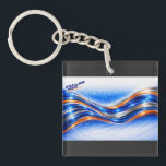 Llavero Aqualume Wave Shirt – Blue Orange Abstract Flow De<br><div class="desc">Make a statement with Aqualume Wave — a bold fusion of electric blue,  metallic silver,  and vibrant orange accents that bring motion and energy to life. This sleek,  flowing design captures the feel of liquid movement and futuristic style,  creating a look that’s both powerful and refined.</div>