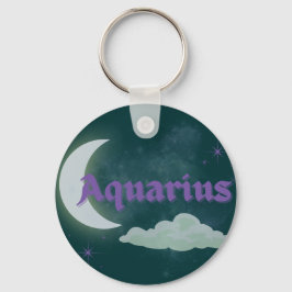 Llavero Aquarius Celestial Estética Dreamy Moon Cloud Art