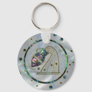 Llavero Aquarius Zodiac Gold Abalone en Constellation