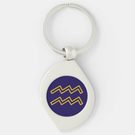 Llavero Aquarius Zodiac Keychain Metalizado