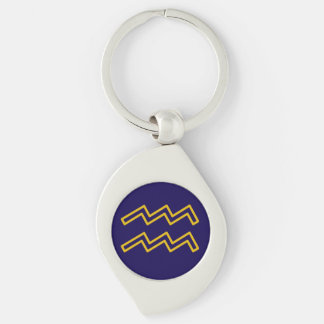 Llavero Aquarius Zodiac Keychain Metalizado