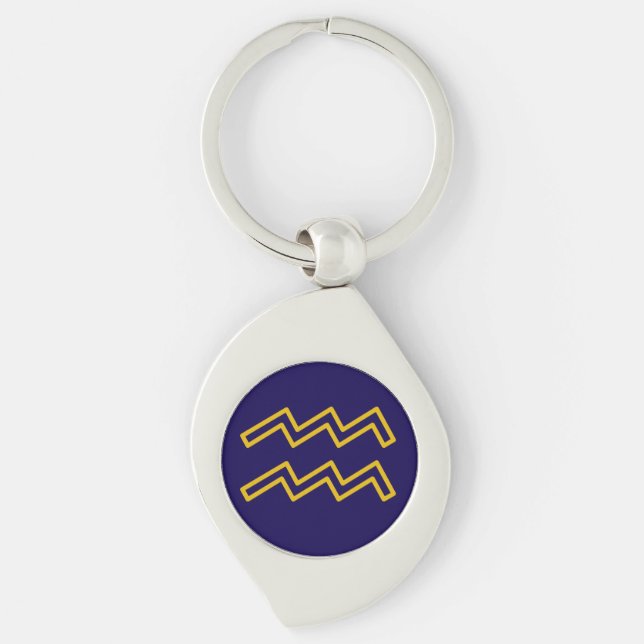 Llavero Aquarius Zodiac Keychain Metalizado (Anverso)