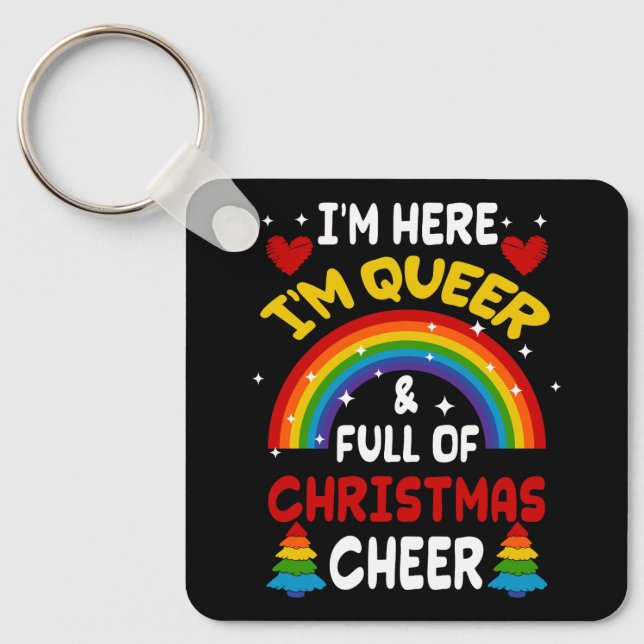 Llavero Aquí Estoy Yo Navidades Queer LGBTQ Orgullo Gay Ar (Anverso)