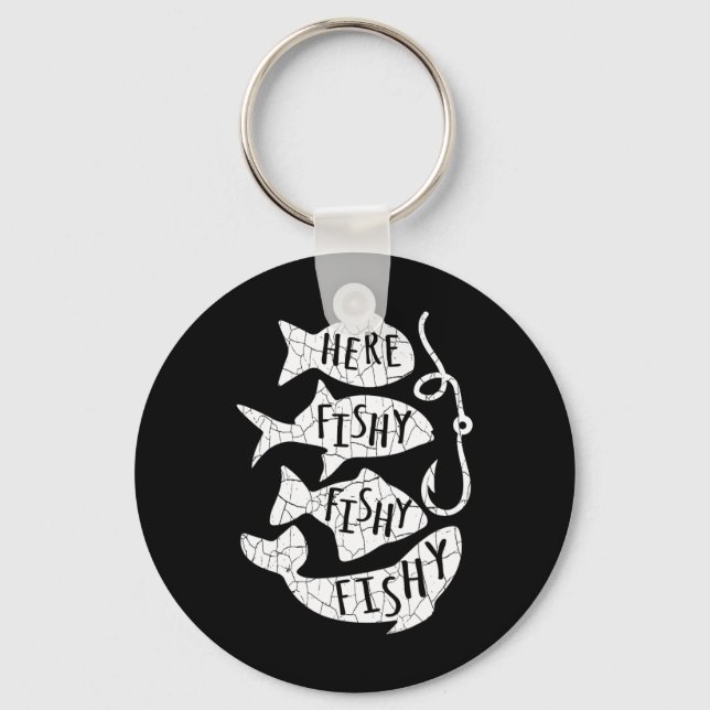 Llavero Aquí Fish Fisher Gracioso Regalo Para Los Amantes  (Anverso)