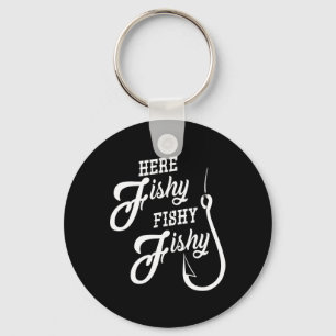 Llavero Aquí Fishy Fisher Gracioso Regalo de Pesca Buena S