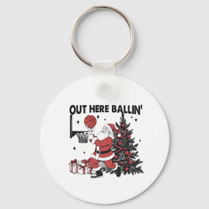 Llavero Aquí fuera jugando baloncesto deporte Navidad