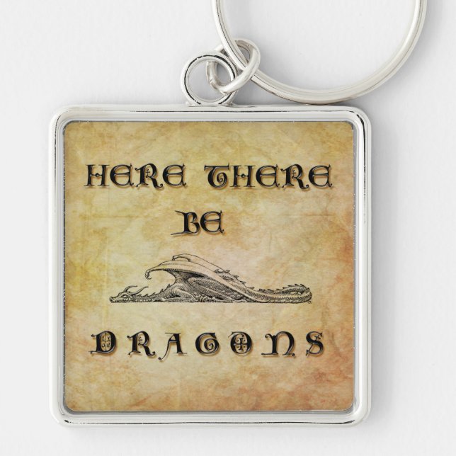 Llavero Aquí Hay Dragones (Frente)