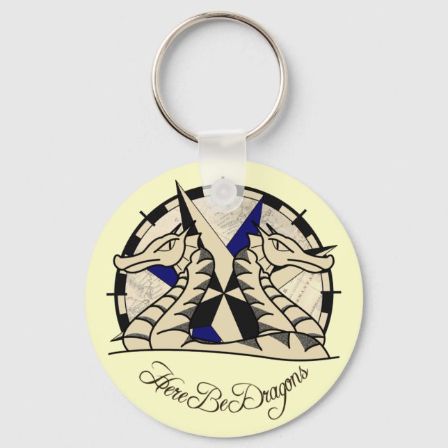 Llavero Aquí hay dragones - anillo de claves (Anverso)