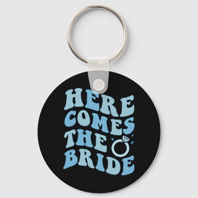 Llavero Aquí viene la novia Despedida de soltera Groovy Co (Anverso)