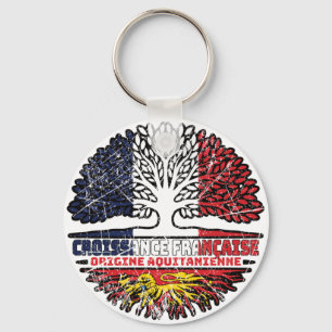 Llavero Aquitania Aquitania Francia Árbol Rota Bandera