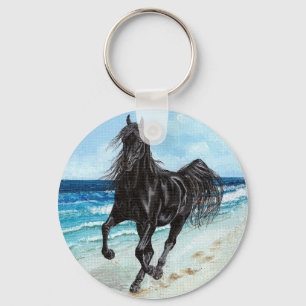 Llavero árabe del caballo del semental negro