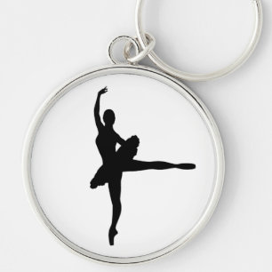 Llavero Arabesque del BAILARÍN de BALLET (silueta) de la