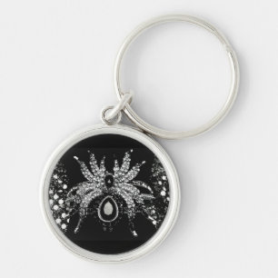 Llavero Araña con apariencia de diamante de strass y tarán