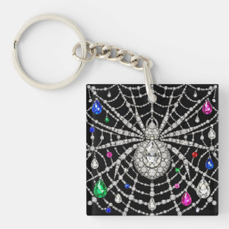 Llavero Araña Glamurosa Diseño de Diamantes con Joyas