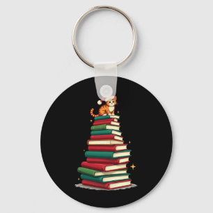 Llavero Árbol Ama Leer Libros Gato Bibliotecario Divertido