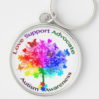 Llavero Árbol arcoiris de autismo