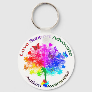 Llavero Árbol arcoiris de autismo