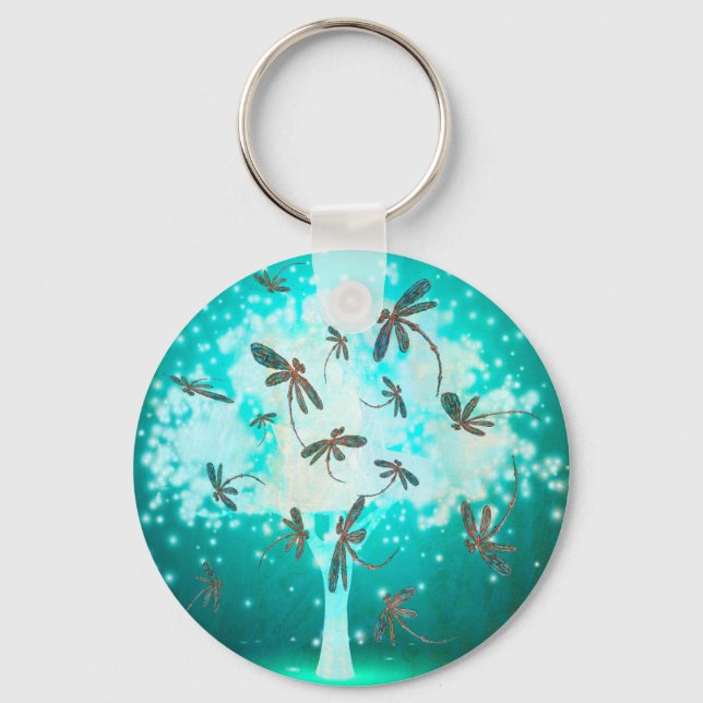 Llavero Árbol brillante de libélula (Anverso)
