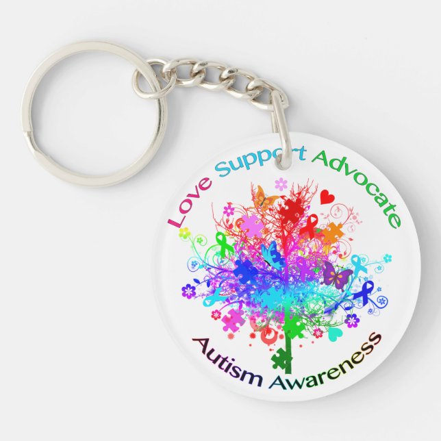 Llavero Árbol de autismo en el espectro (Frente)