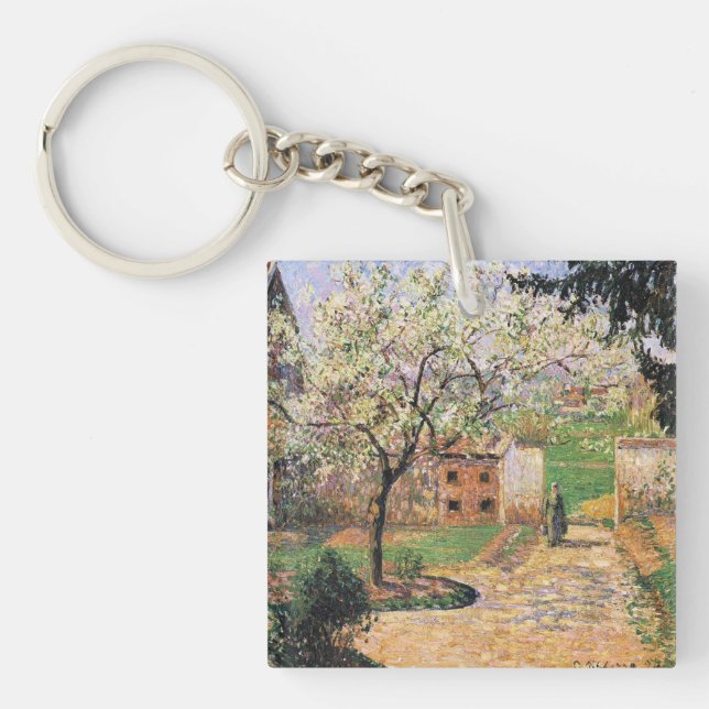 Llavero Árbol de ciruelas, Eragny Camille Pissarro (Frente)