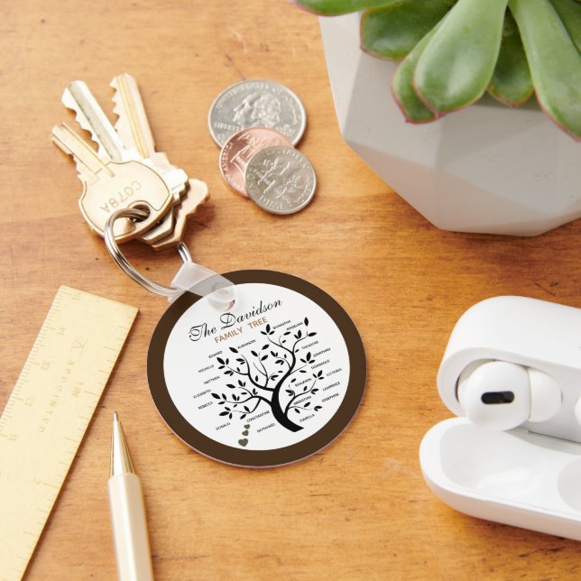 Llavero Árbol de familia grande personalizado (20 nombres) (Escritorio )