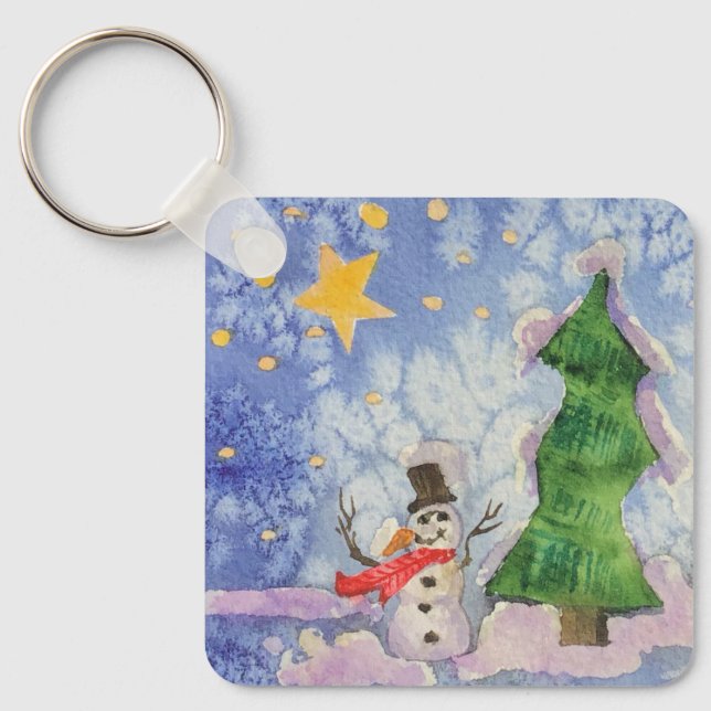 Llavero Árbol De Feliz Navidad Y Cuaderno De Snowman Escar (Anverso)